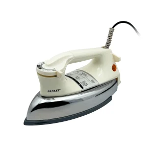 Plancha seca suela antiadherente 1000W blanca/acero inoxidable Sankey