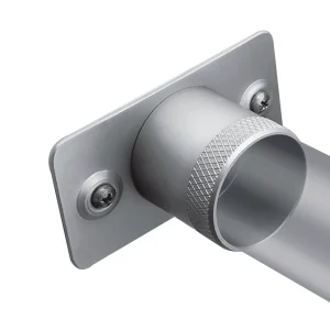 Soporte cilíndrico base plana aluminio mate 13mm Tauro